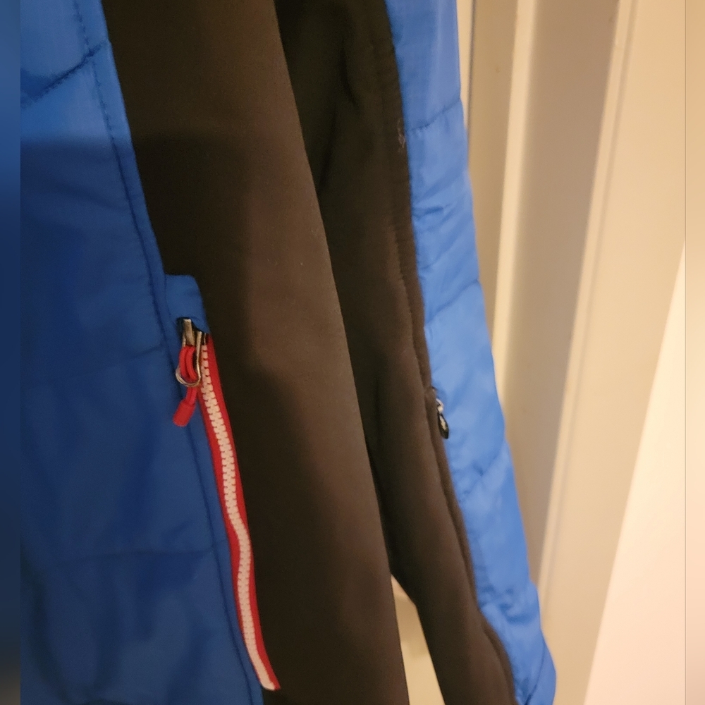 Crane Ski Pro Jacket Blue/Black Hidden Hood in Collar Full Zip Size L - Picture 3 of 6